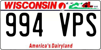 WI license plate 994VPS