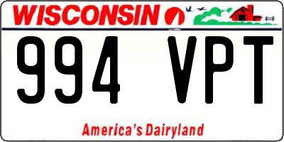 WI license plate 994VPT