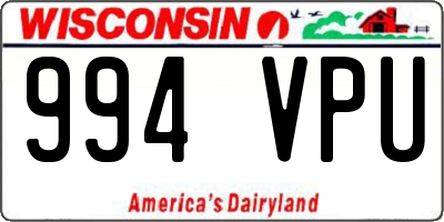 WI license plate 994VPU