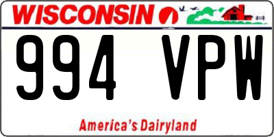 WI license plate 994VPW