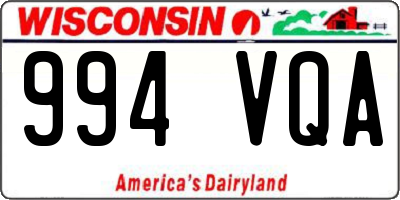 WI license plate 994VQA