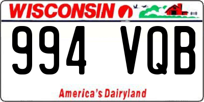 WI license plate 994VQB