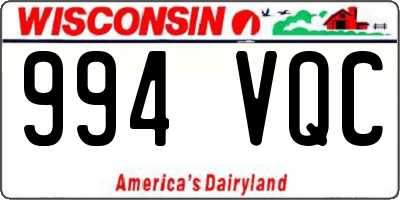 WI license plate 994VQC