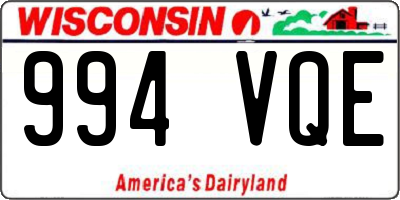 WI license plate 994VQE