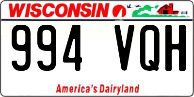 WI license plate 994VQH