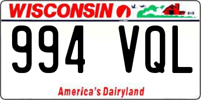 WI license plate 994VQL