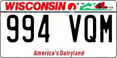 WI license plate 994VQM