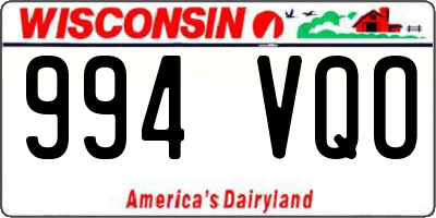 WI license plate 994VQO