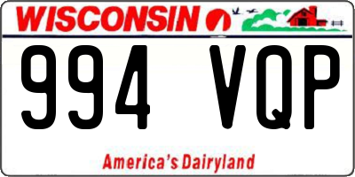 WI license plate 994VQP