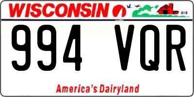 WI license plate 994VQR