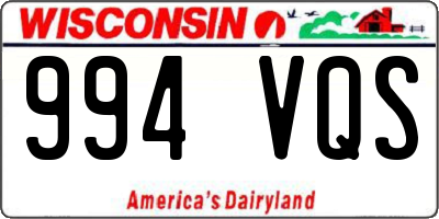 WI license plate 994VQS