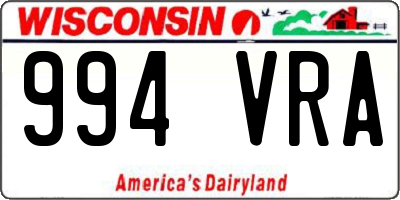 WI license plate 994VRA