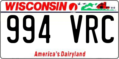 WI license plate 994VRC