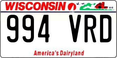 WI license plate 994VRD