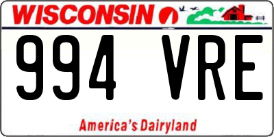 WI license plate 994VRE