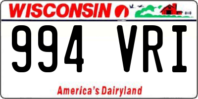 WI license plate 994VRI
