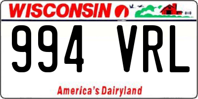 WI license plate 994VRL
