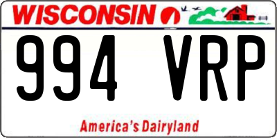 WI license plate 994VRP