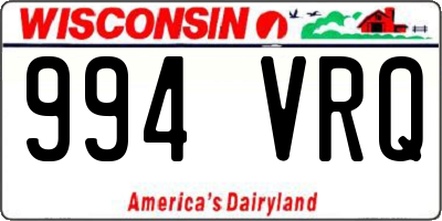 WI license plate 994VRQ