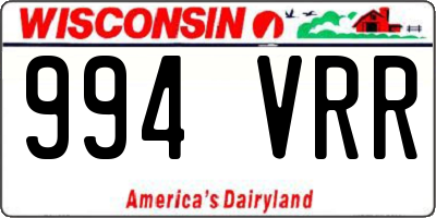 WI license plate 994VRR