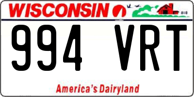 WI license plate 994VRT