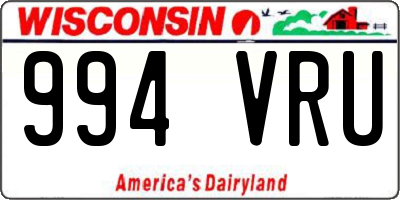 WI license plate 994VRU
