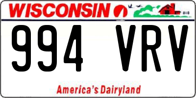 WI license plate 994VRV
