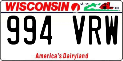 WI license plate 994VRW