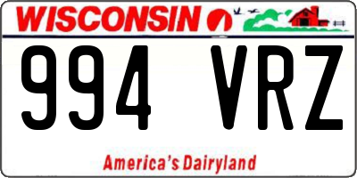 WI license plate 994VRZ