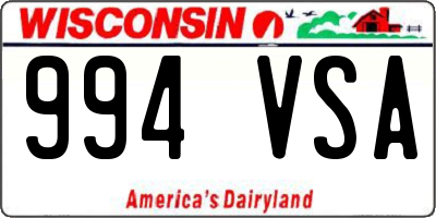 WI license plate 994VSA