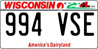 WI license plate 994VSE