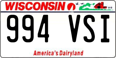 WI license plate 994VSI