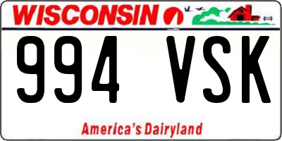 WI license plate 994VSK