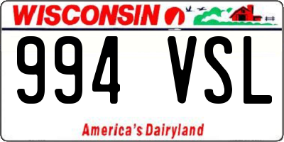 WI license plate 994VSL