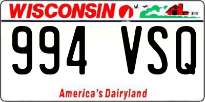 WI license plate 994VSQ