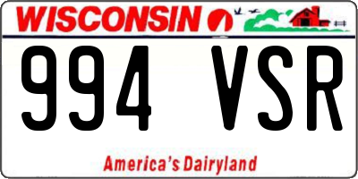 WI license plate 994VSR