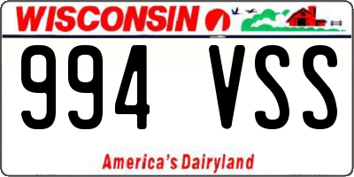 WI license plate 994VSS