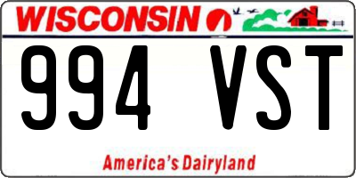 WI license plate 994VST