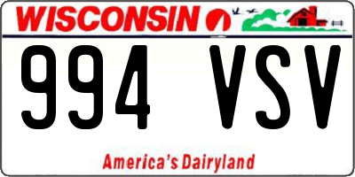 WI license plate 994VSV