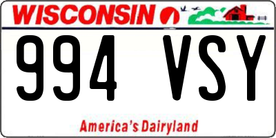 WI license plate 994VSY