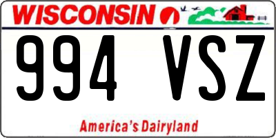 WI license plate 994VSZ
