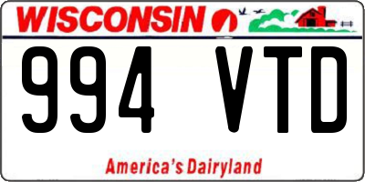 WI license plate 994VTD