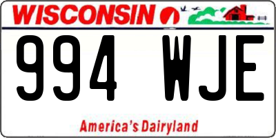 WI license plate 994WJE