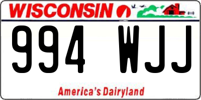 WI license plate 994WJJ