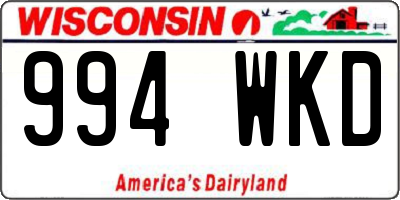 WI license plate 994WKD