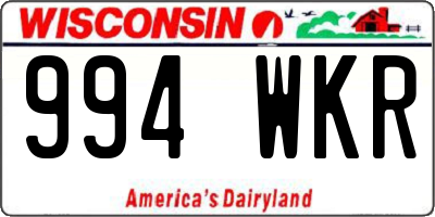 WI license plate 994WKR