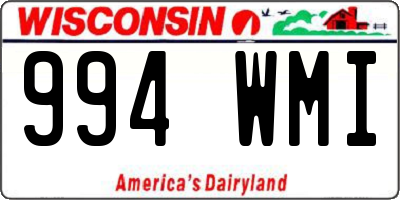 WI license plate 994WMI
