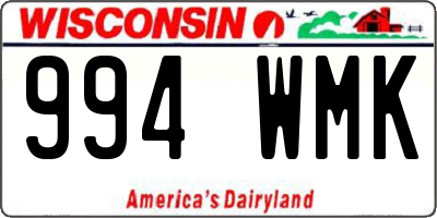 WI license plate 994WMK