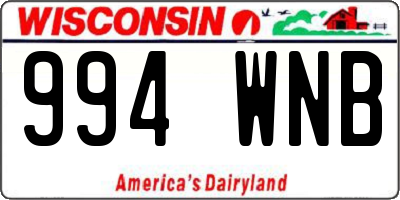 WI license plate 994WNB