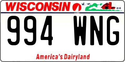 WI license plate 994WNG